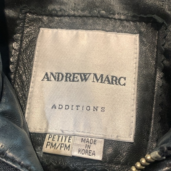 Andrew Marc women’s vintage leather jacket. Size petite medium. Black - Picture 4 of 12